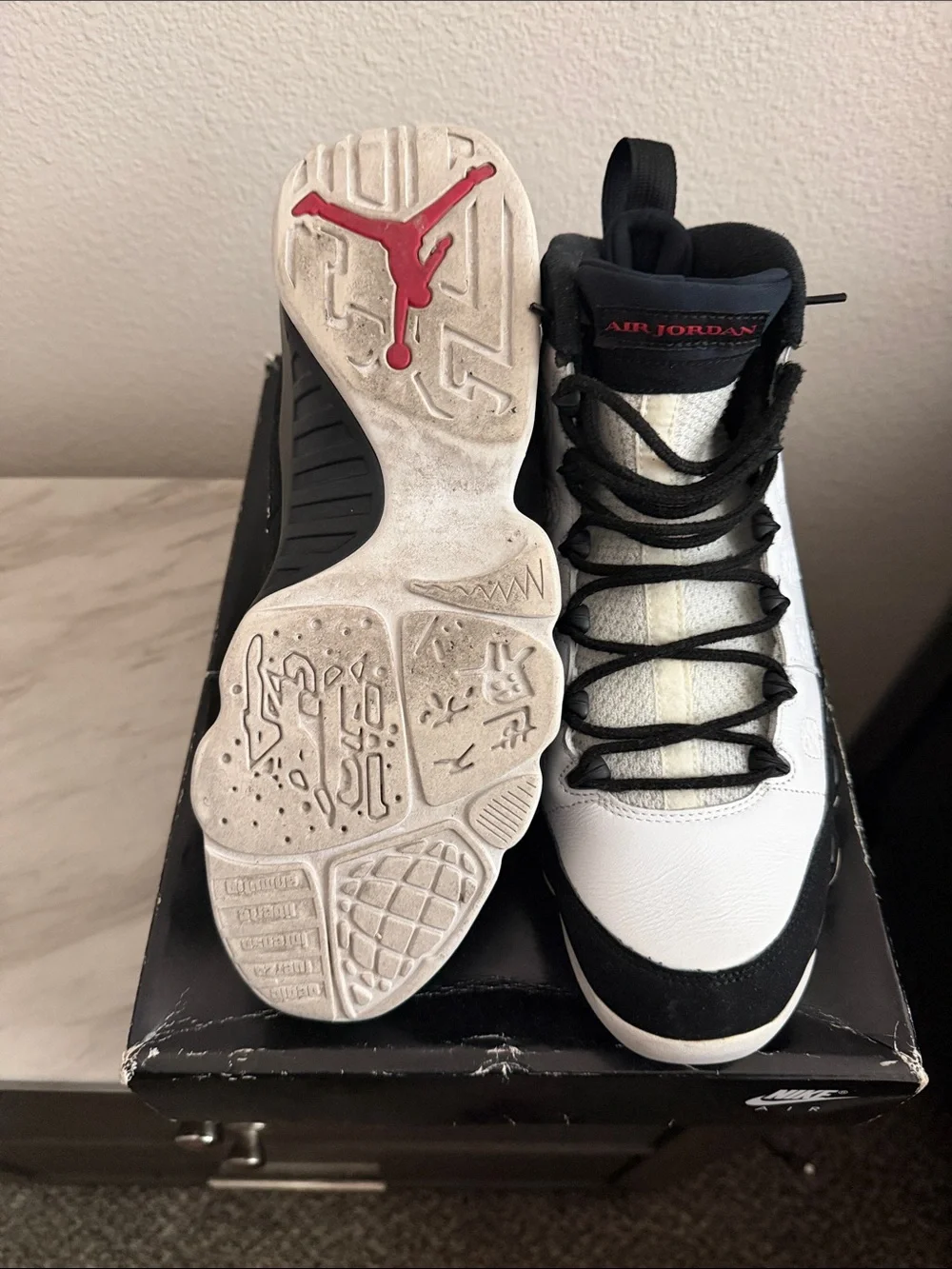 Jordan Black and White High-Top Sneakers